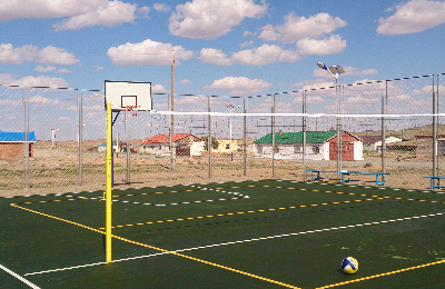 Set up a basketball ground